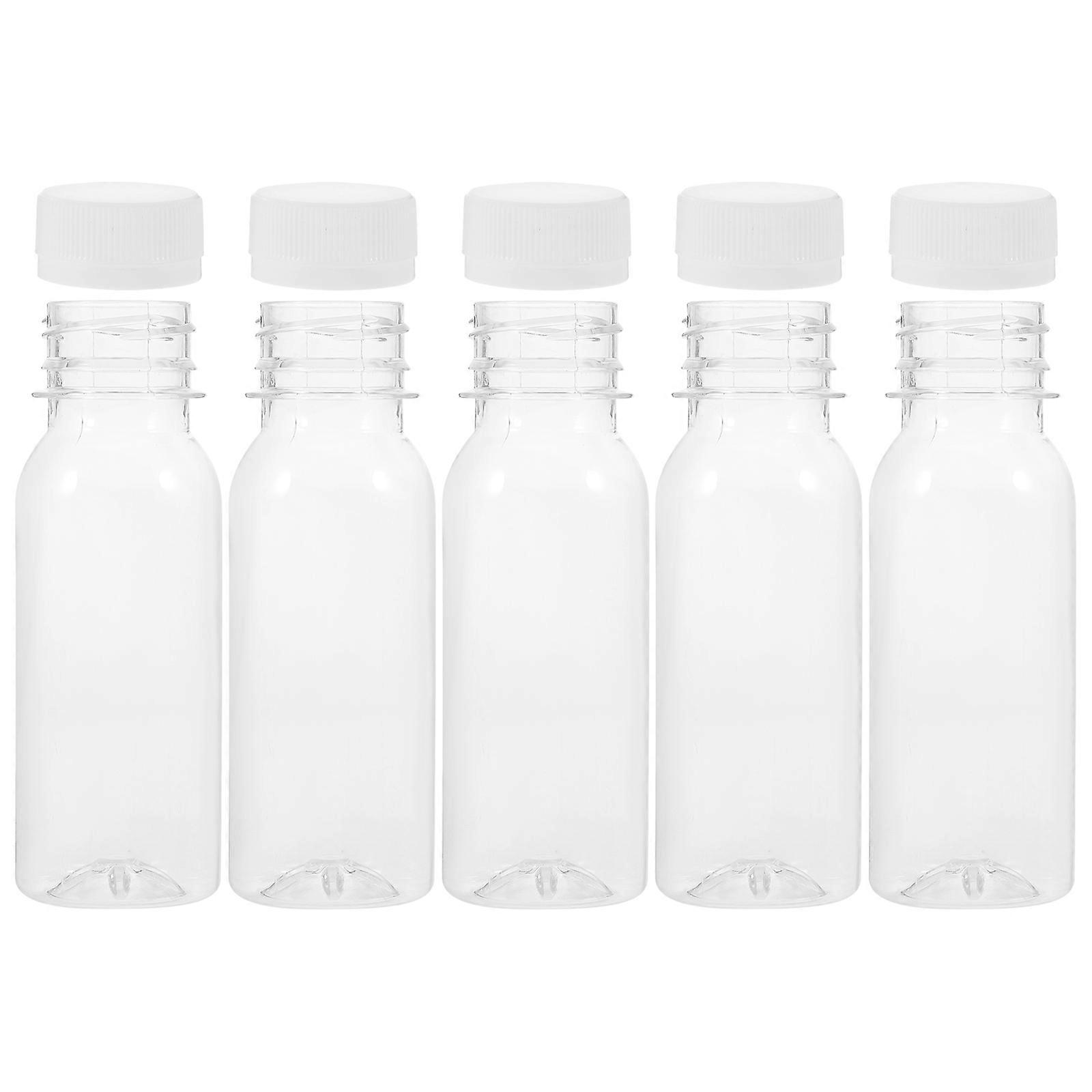 5pcs Yogurt Storage Bottles Portable Milk Bottle with Lids Multipurpose Beverage Bottles