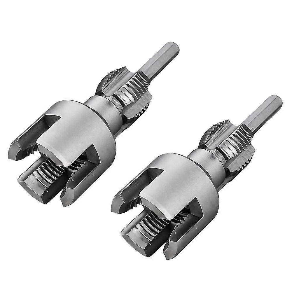 Integrated Internal & External Pipe Threading Tool, Electric Drill Compatible Pvc Pipe Threader Kit, 1/2inch+3/4inch