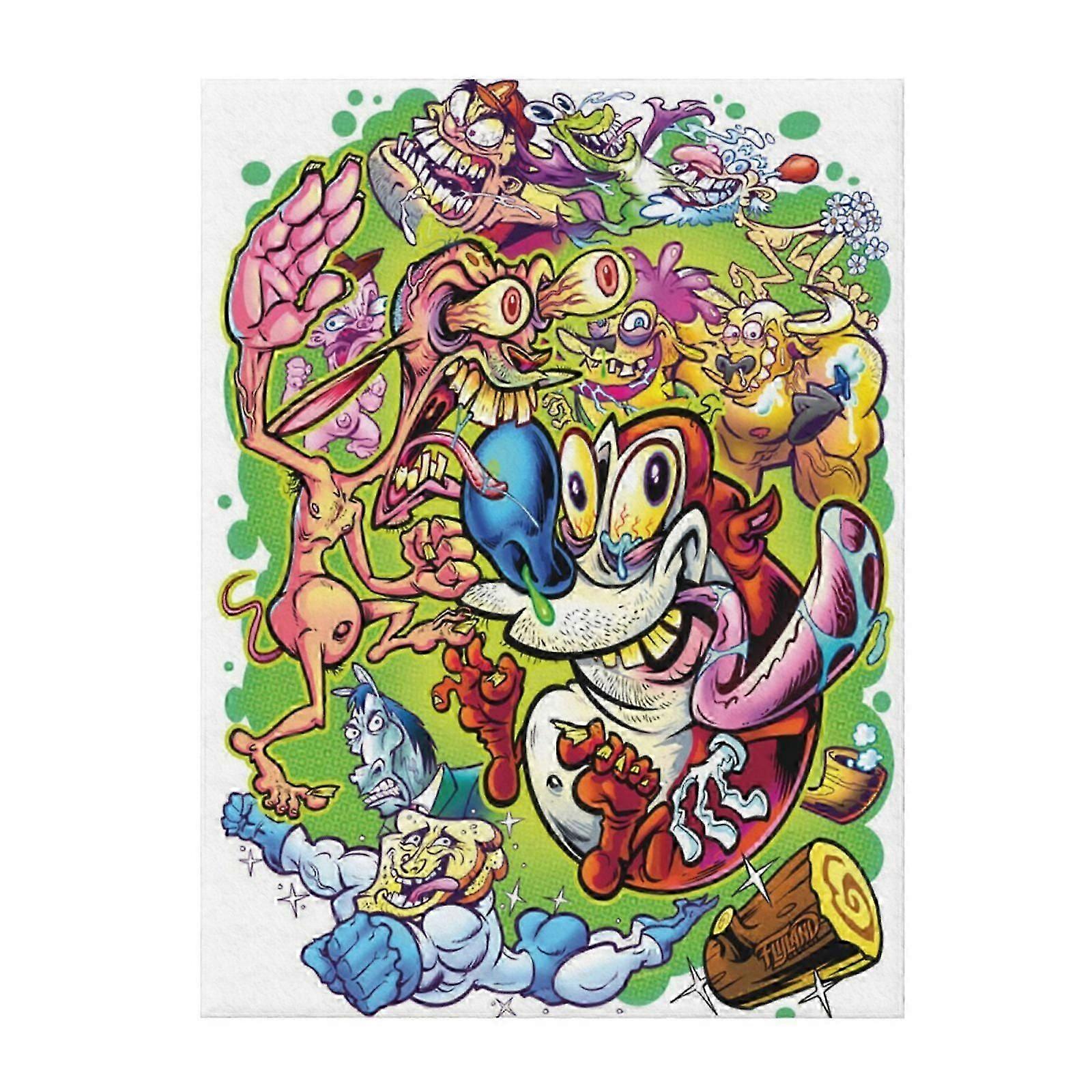 The Ren And Stimpy Show Soft And Comfortable Throw Blanket Plush Lightweight Warm Plush Flannel Blanket And Throws For Couch Sofa Bed 50"X40