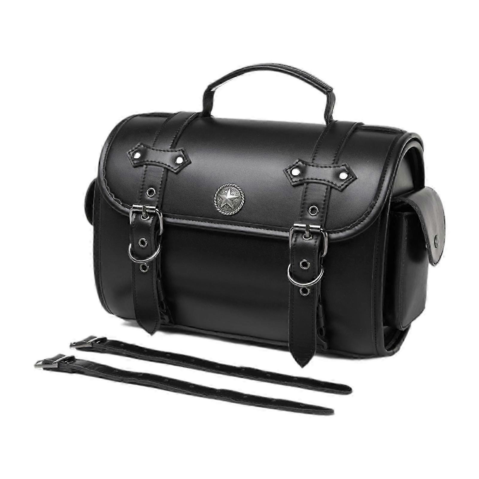 Motorcycle Saddle Bag PU Leather Versatile Universal Lightweight Luggage Bag