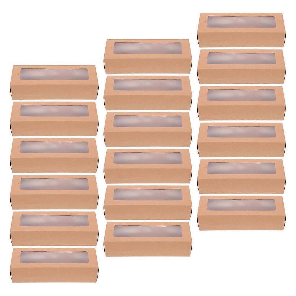 Light Yellow Bakery Boxes Small Packaging Boxes with Window for 25Pcs Desserts