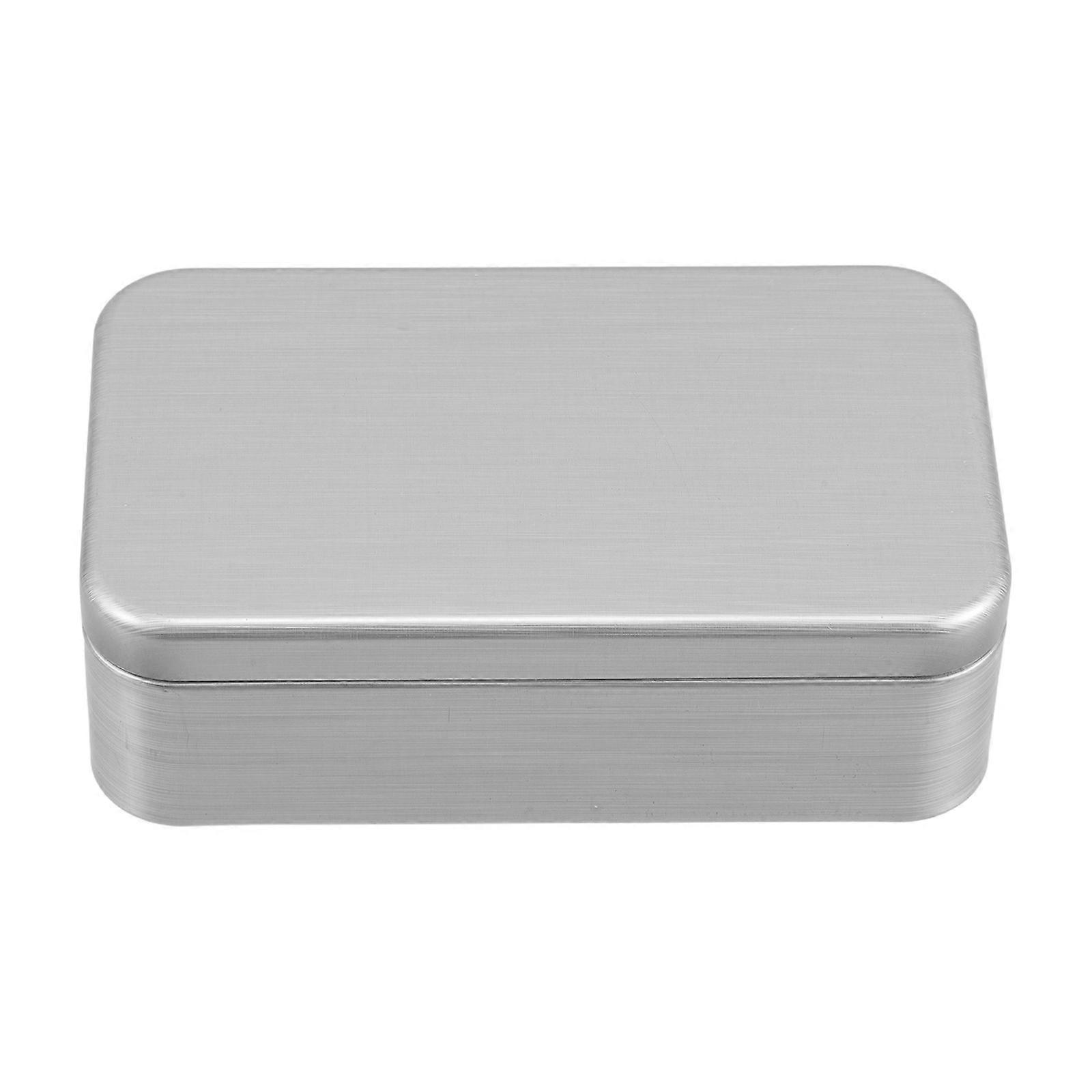 Silver Tinplate Box for Storage Square Decorative Metal Container for Home Use