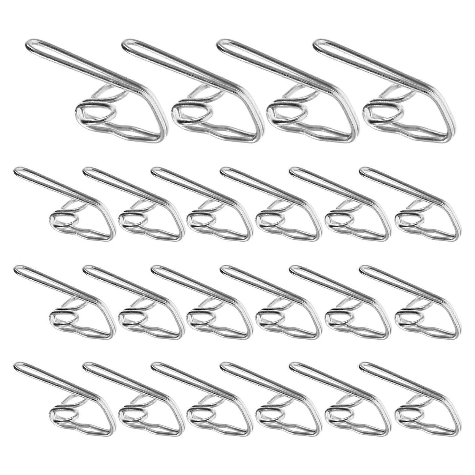 Silver Metal Curtain Hooks 30Pcs Support Curtains in Minimalist Design for Window Treatment