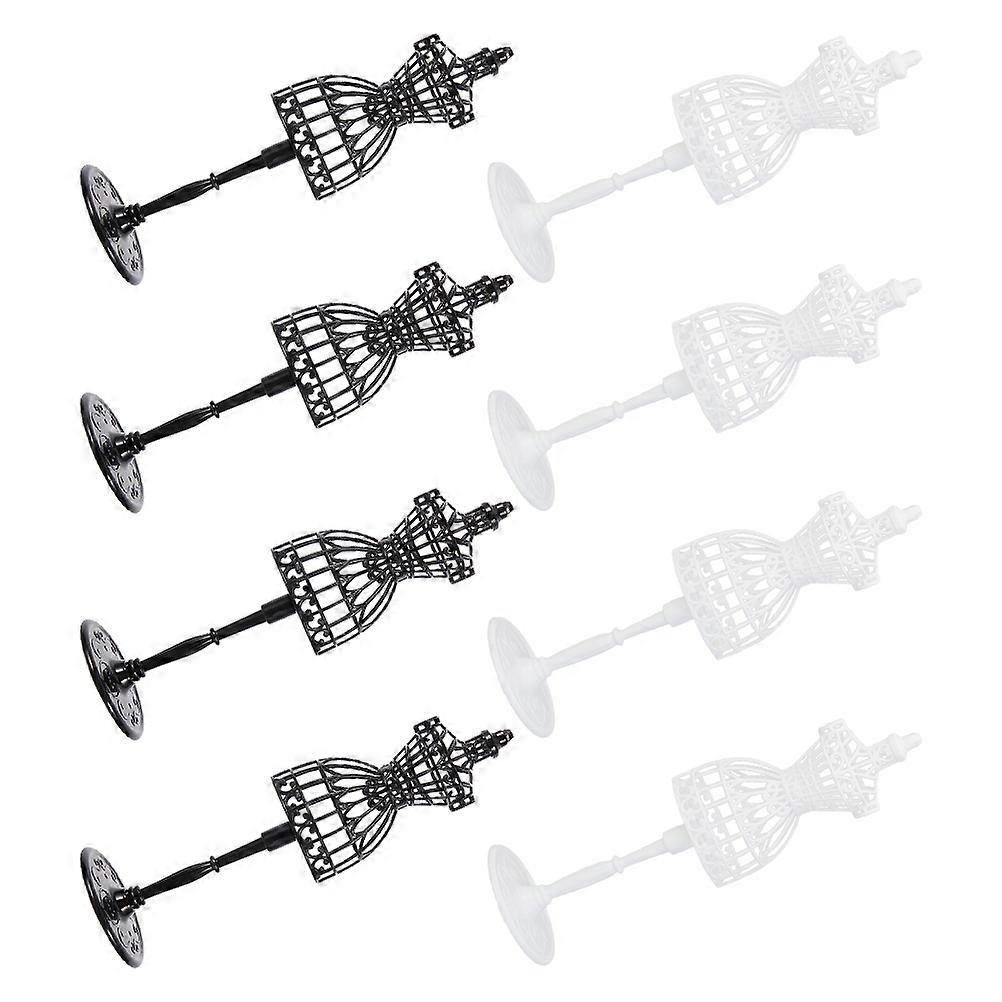 Plastic Doll Dress Forms Assorted Color for Display with 8Pcs Mannequin Stands