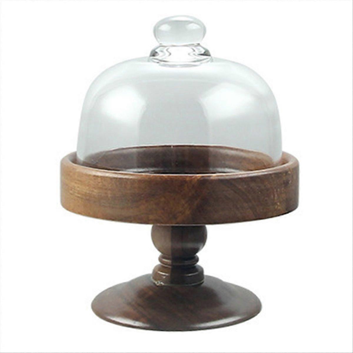 Élégant présentoir à gâteau haut avec couvercle en verre-plat à dim sum, S