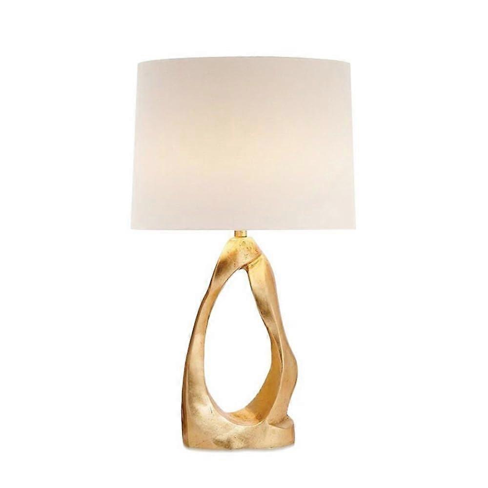 Gold Bedside Table Lamp with EyeFriendly Soft Light and Elegant Minimalist Design for Home
