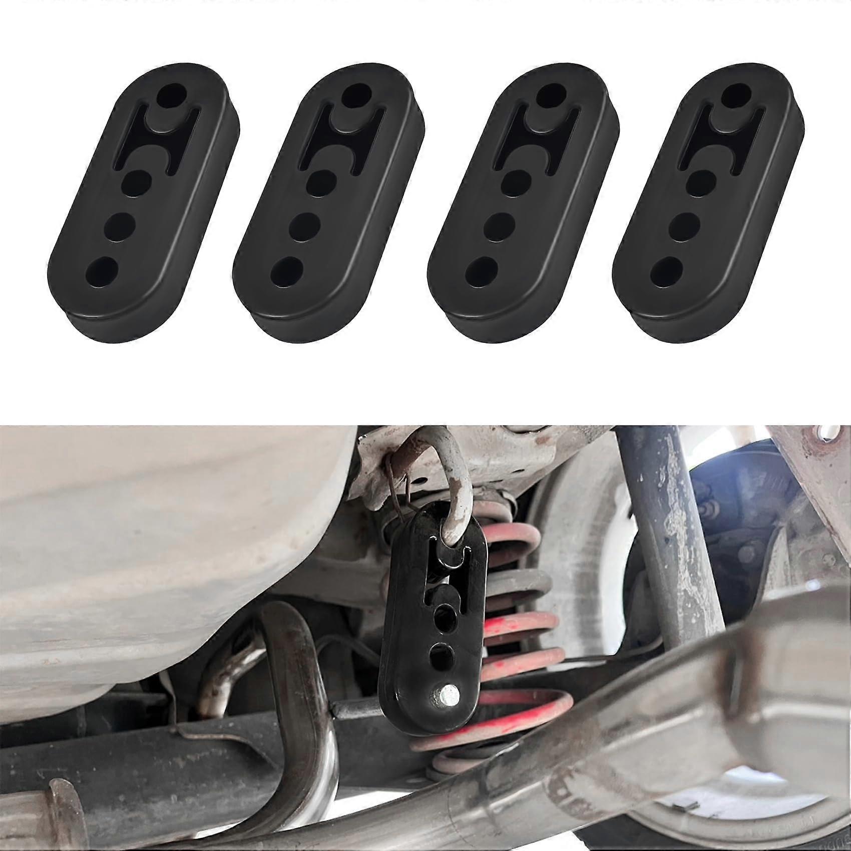 4PCS Adjustable Rubber Exhaust Hanger with 4 Hole Mount Bracket for Noise Reduction and Vibration Absorption