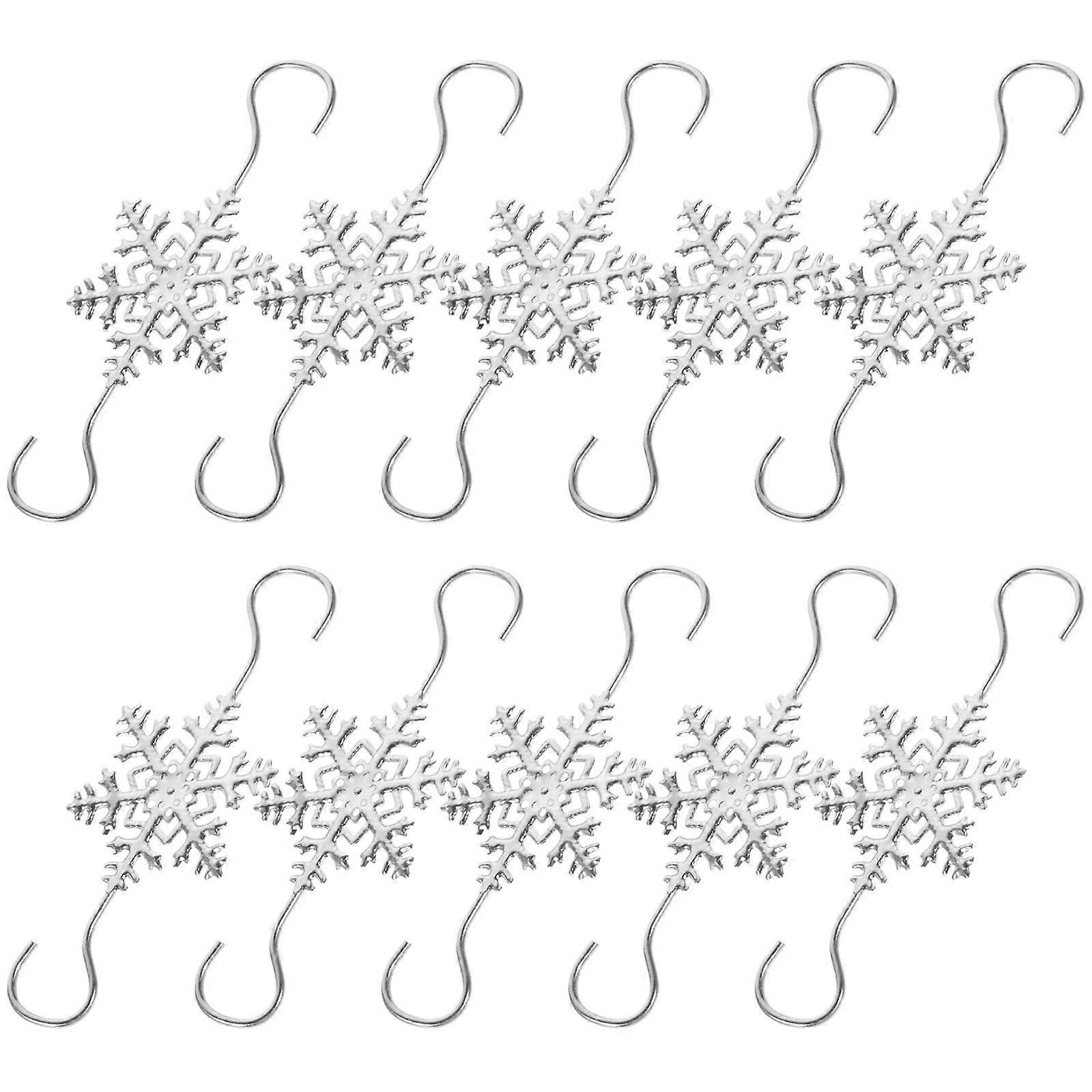10pcs Christmas Stocking Holders Snowflake Design Fireplace Hangers