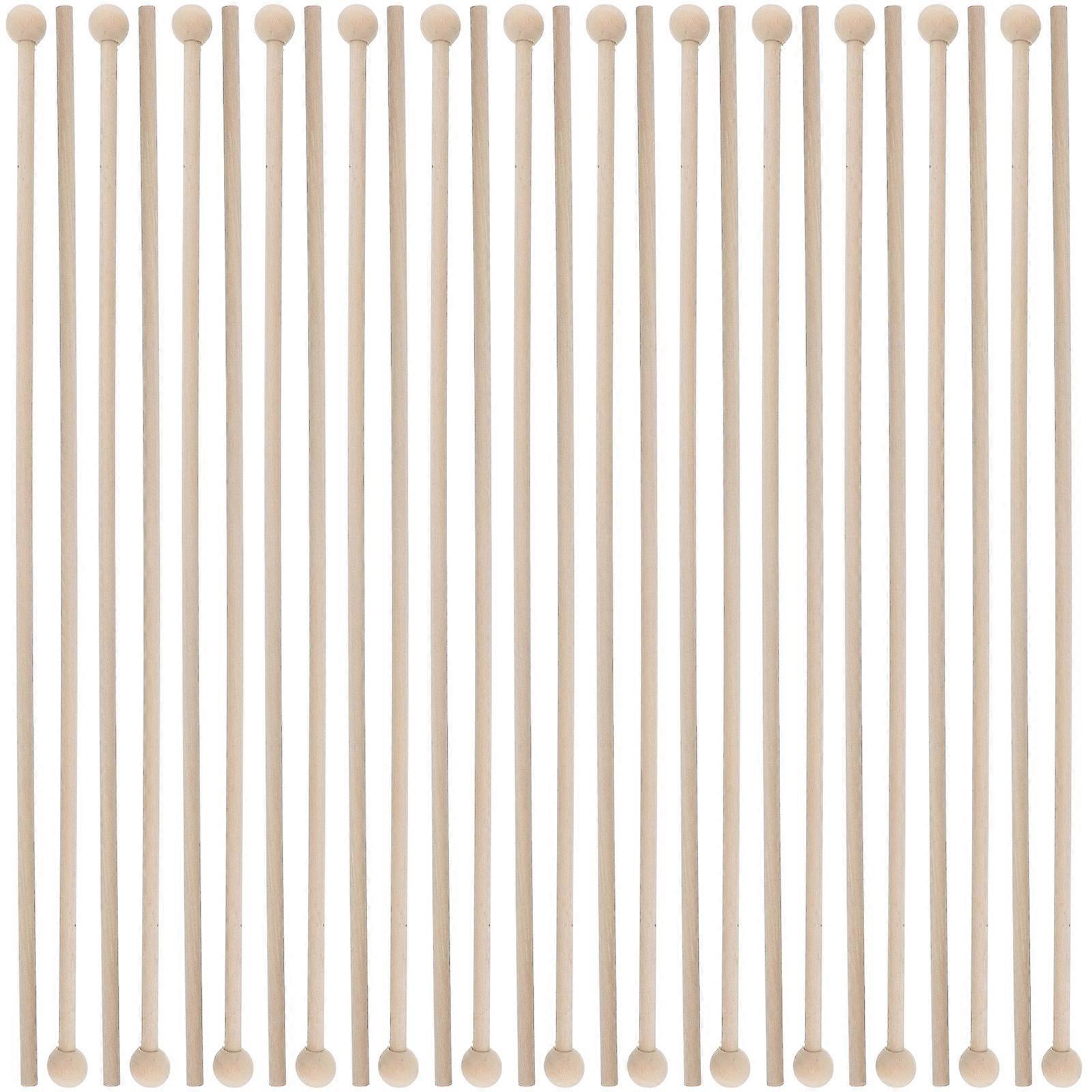 Wooden Handheld Flag Pole Flag Poles for DIY Use 50Pcs Set