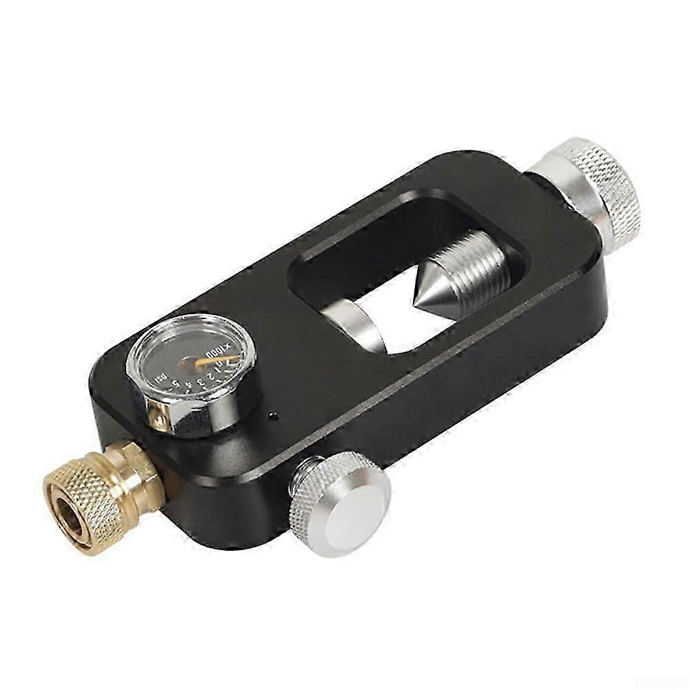 Functional Scuba Diving Tank Adapter With Gauge And Easy Hose Attachment Red With Black PSI Dial