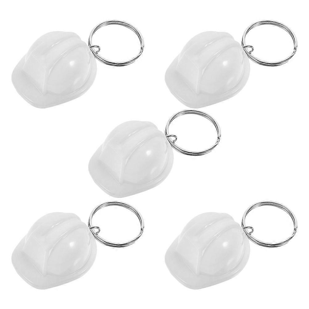 Mini Hard Hat Keychain for Construction Theme 5Pcs Bag Decor Keyring Set