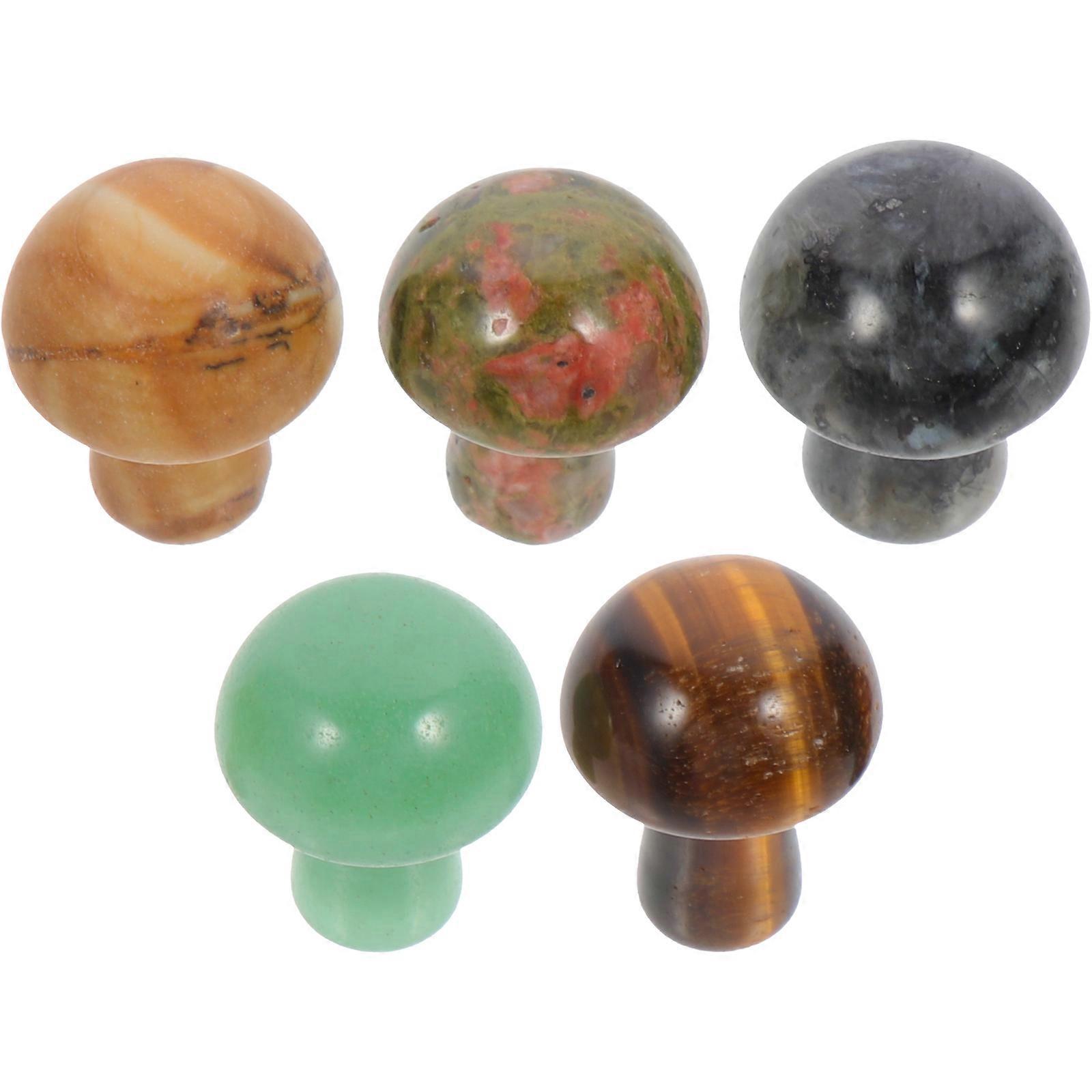 Decorative Stone Ornaments Mushroom Shape Stone 5Pcs for Micro Landscape