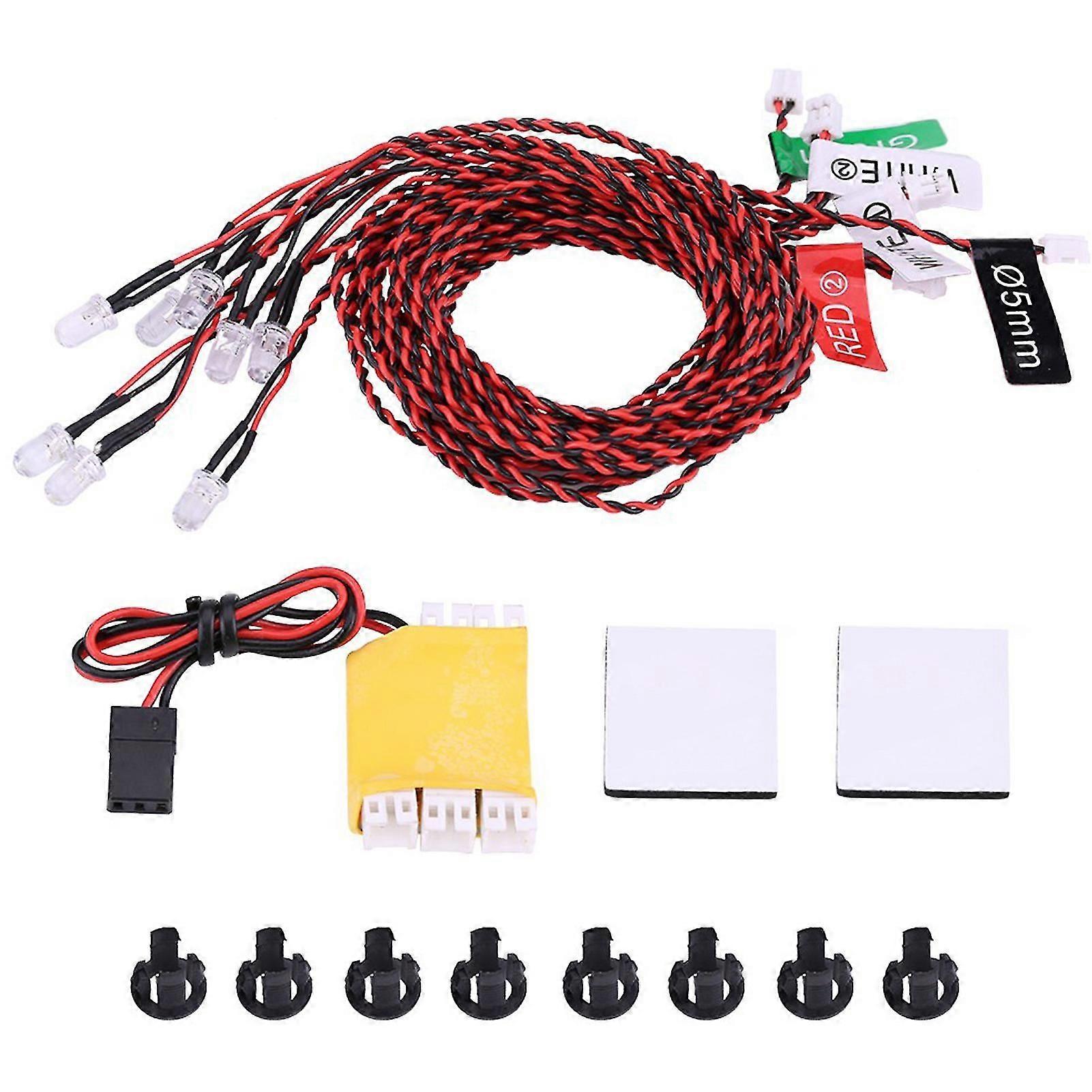 8 Led Lighting System Kit Simulation Flashing Lights For Rc Airplane Helicopter-JJ