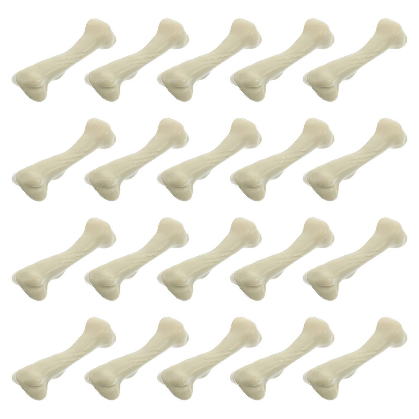 Light Yellow Skeleton Bones Plastic Bones for Halloween Party 20Pcs