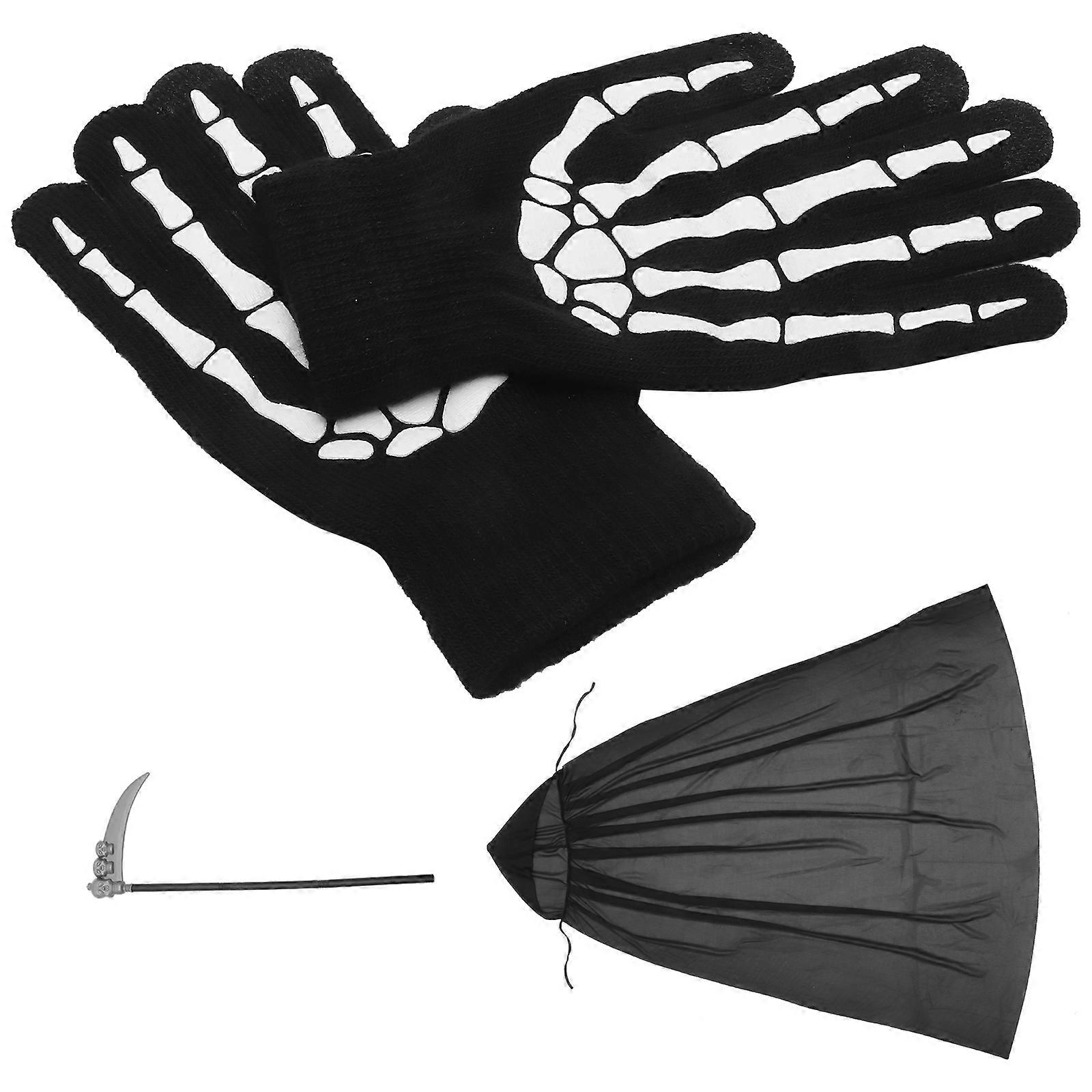 Halloween Party Cape And Gloves Set For Daily Use Theme Parties Assorted Color Safe Materials 2 Sets