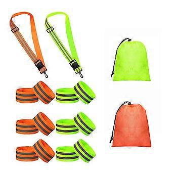 Reflective Band Ensuring Comfort and Durability Safe Band for Various Outdoor Activity Elastic Polyester Texture  8PCS OR