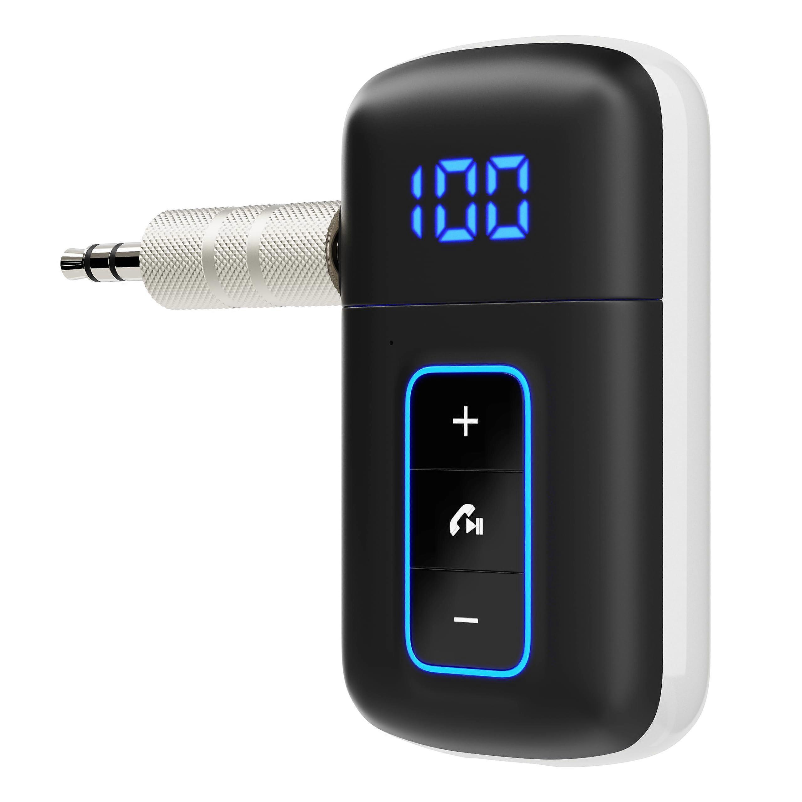 Bluetooth 5.3 AUX Adapter with LED Display, Noise Cancelling Mic, Wireless Receiver for Car and Home