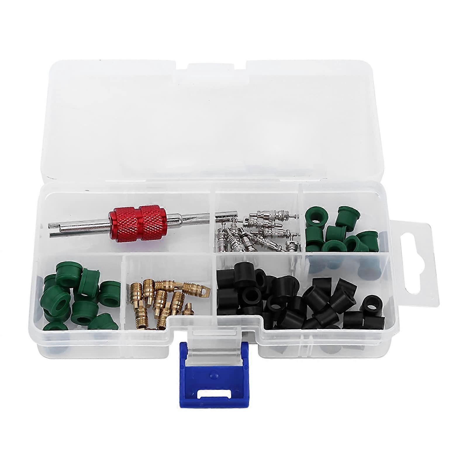 HVAC Hose Gasket Kit  Tool 71Piece Air Conditioning  Kit With 10 Valves And 50 Gaskets For R134a Systems