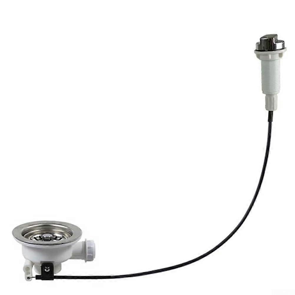 Kitchen Sink Drain Strainer with Cable Control, Dual Modes, ClogPreventing Stainless Steel Filter 114mm