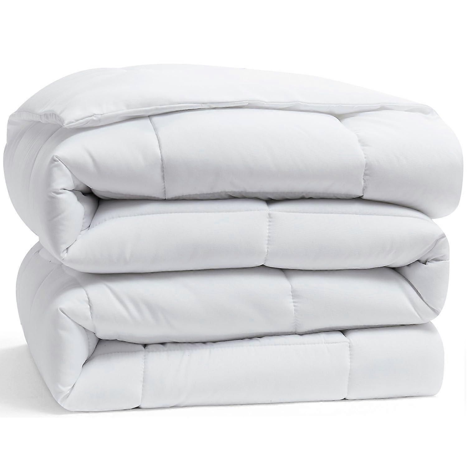 Queen Size All Season Quilted Down Alternative Comforter White Duvet Insert with Corner Tabs