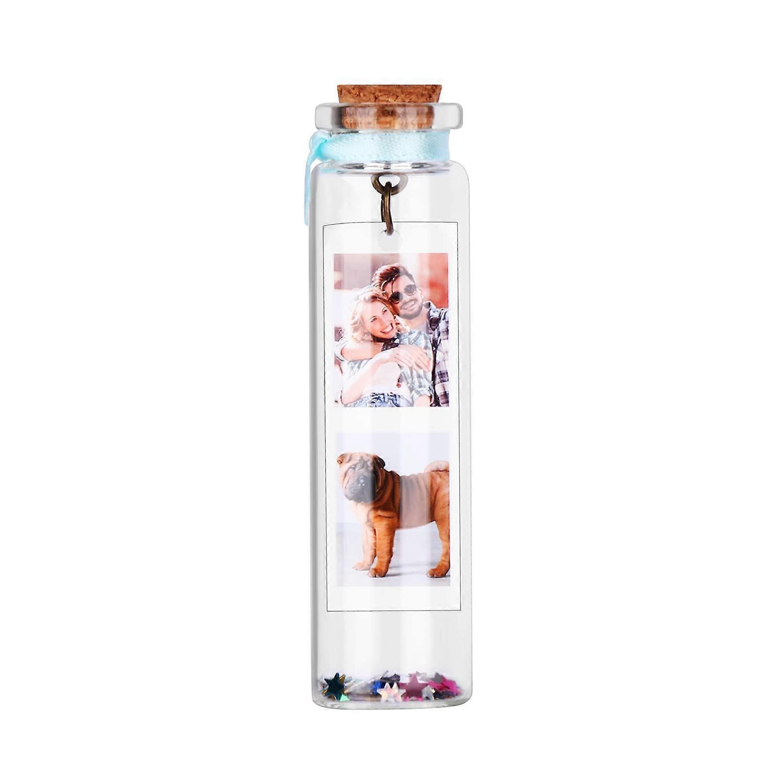 Message Bottle with Custom Photo Display Romantic Anniversary Gift for Couples