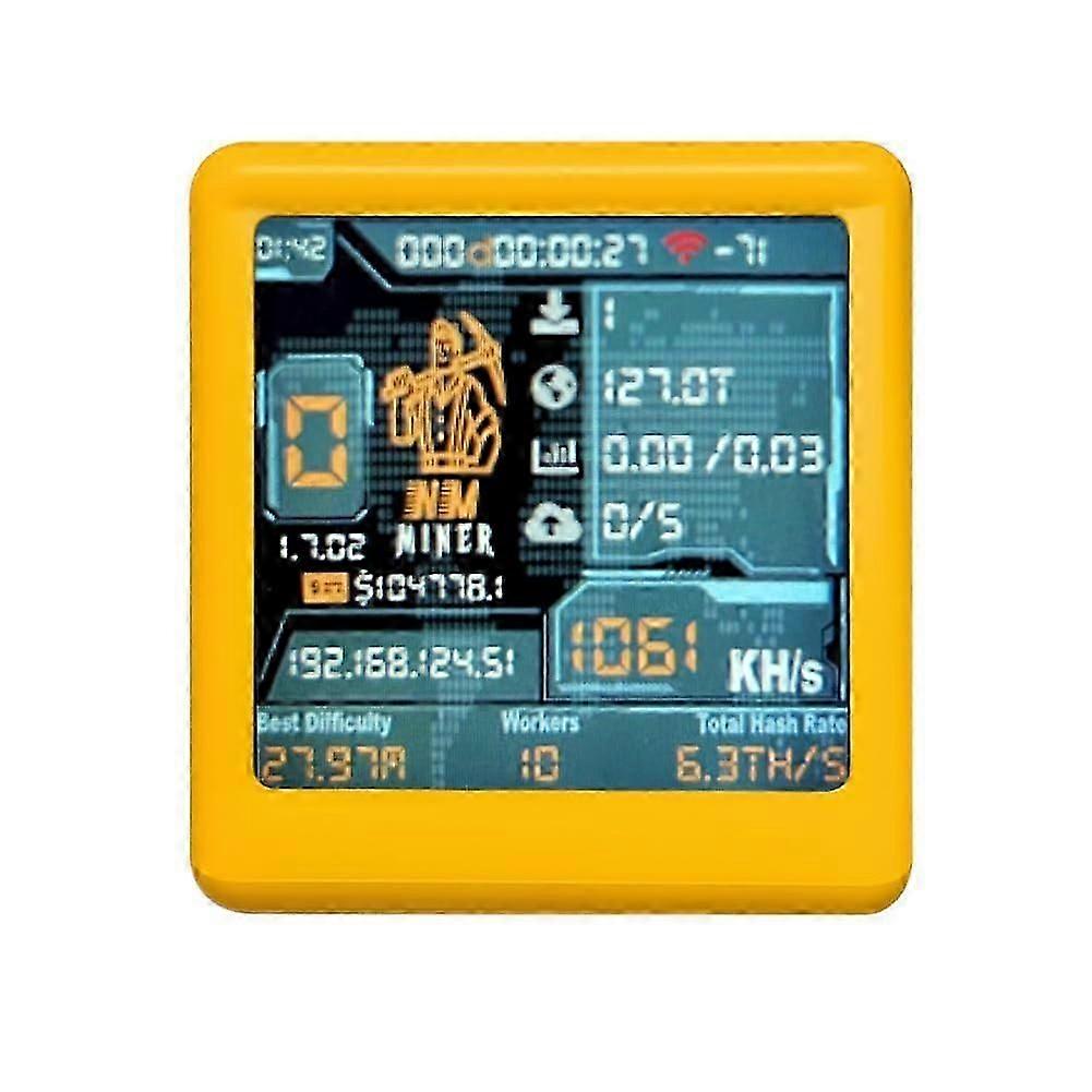 Smart TV ESP32 BTC Solo Miner 1060 Hash Rate Desktop Clock Low Power Silent Operation