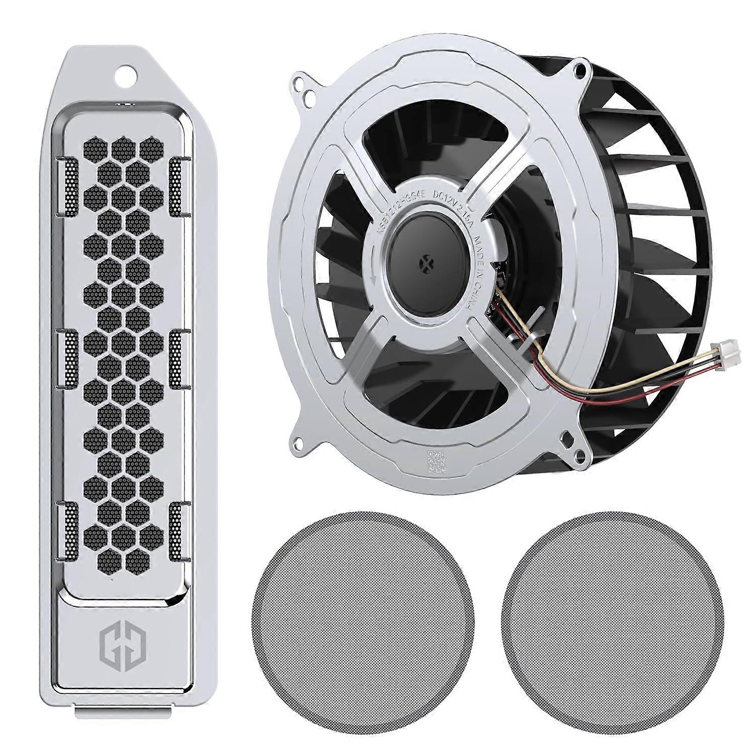 Cooling Fan Replacement with Dust Cleaning Brush, Efficient Heat Dissipation Upgrade Kit for PS5
