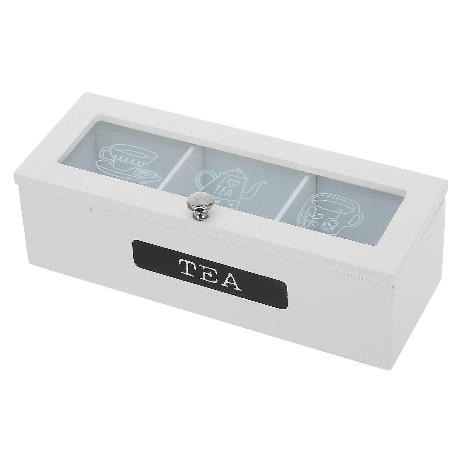 Wooden Tea Bag Box Organizer Designed for Multiple Compartment Storage
