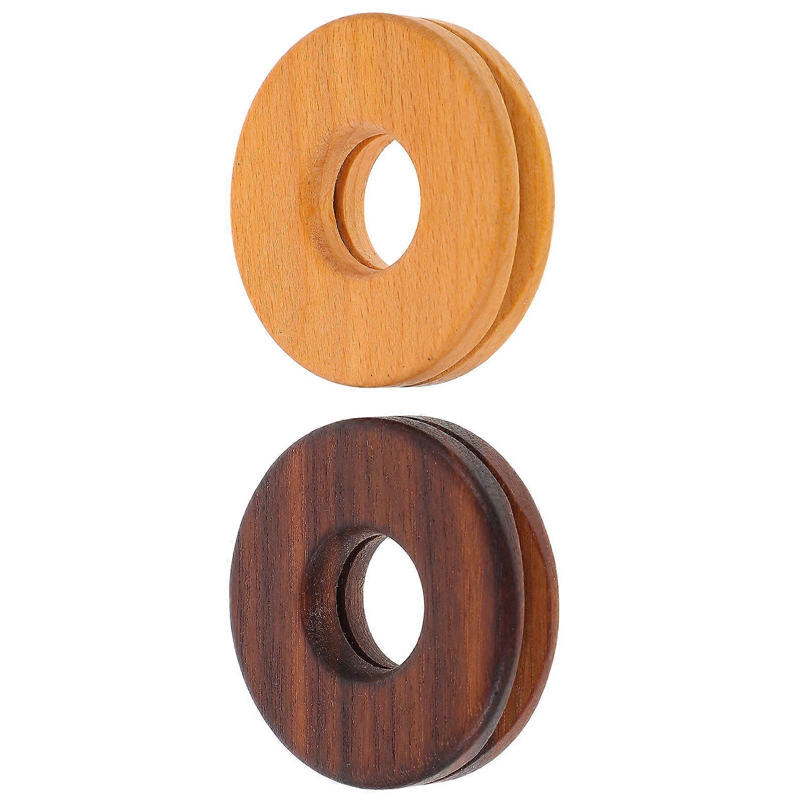 Sealing Clips For Bags Beech Wood Kitchen Use Round 2Pcs