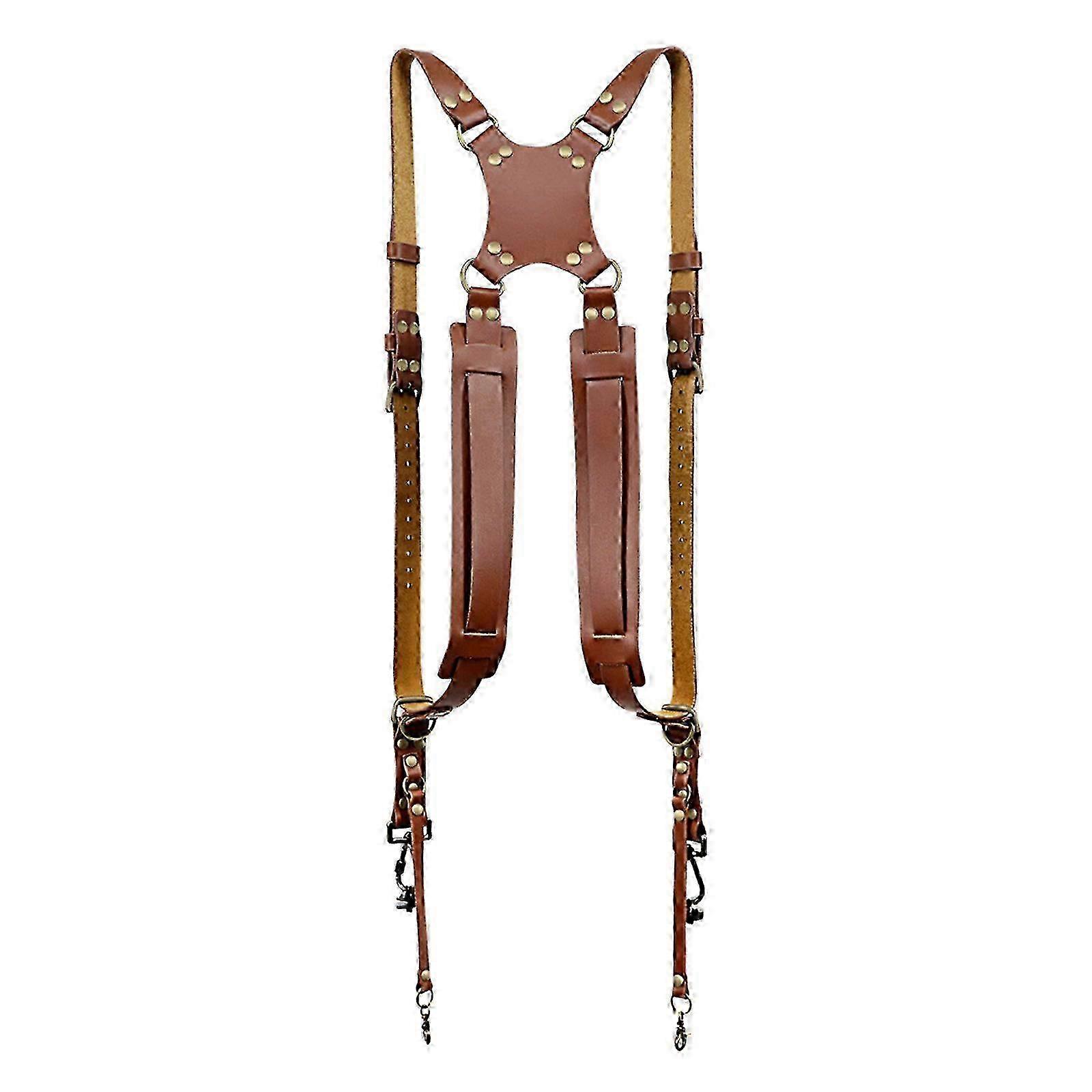 Leather Camera Strap Leather Double Shoulder Strap Harness for Fuji Pentax 2025