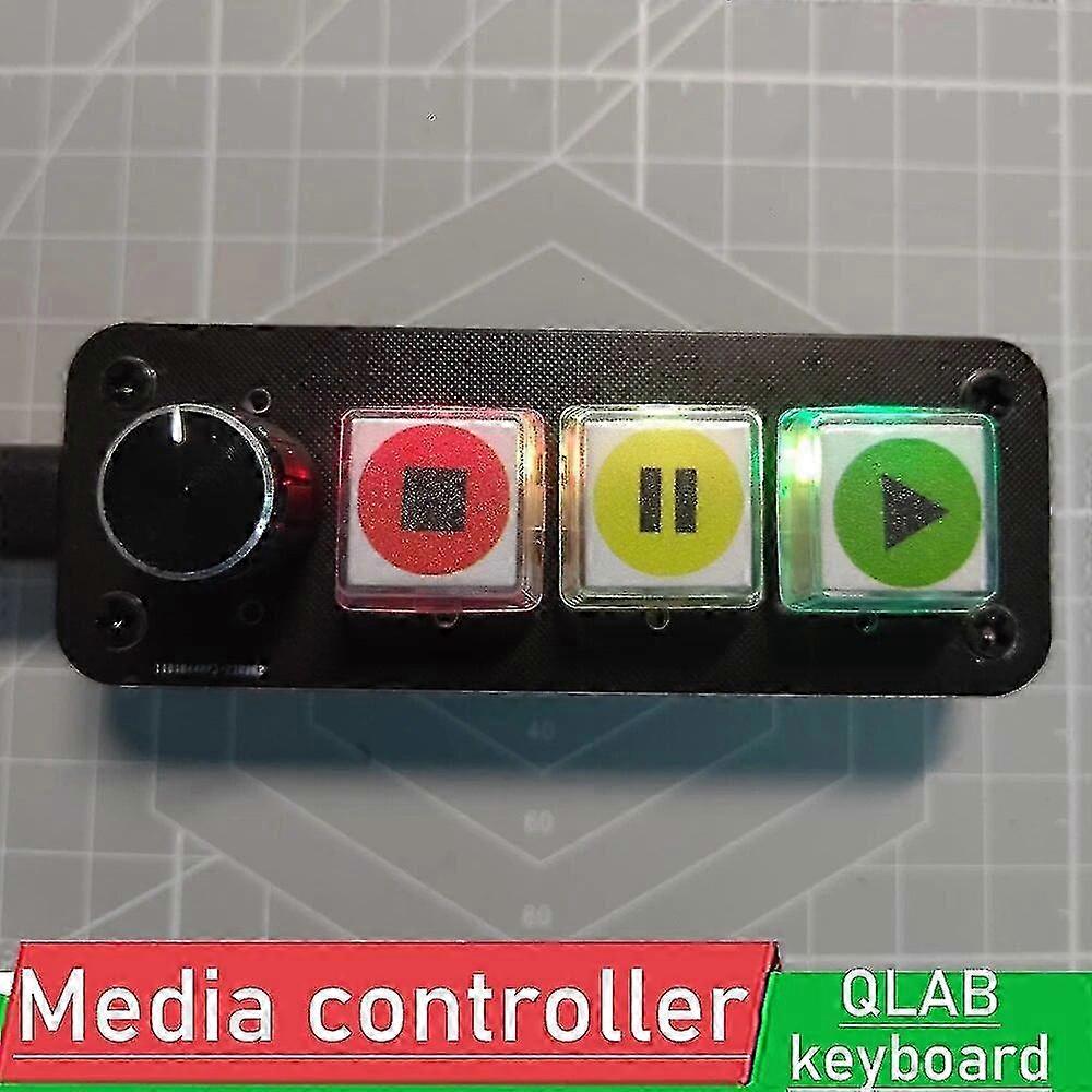 Media Controller Qlab Keyboard Professional Performance Controller 3-key Knob Drive Free Music Player Controller-Excellence 26-27s