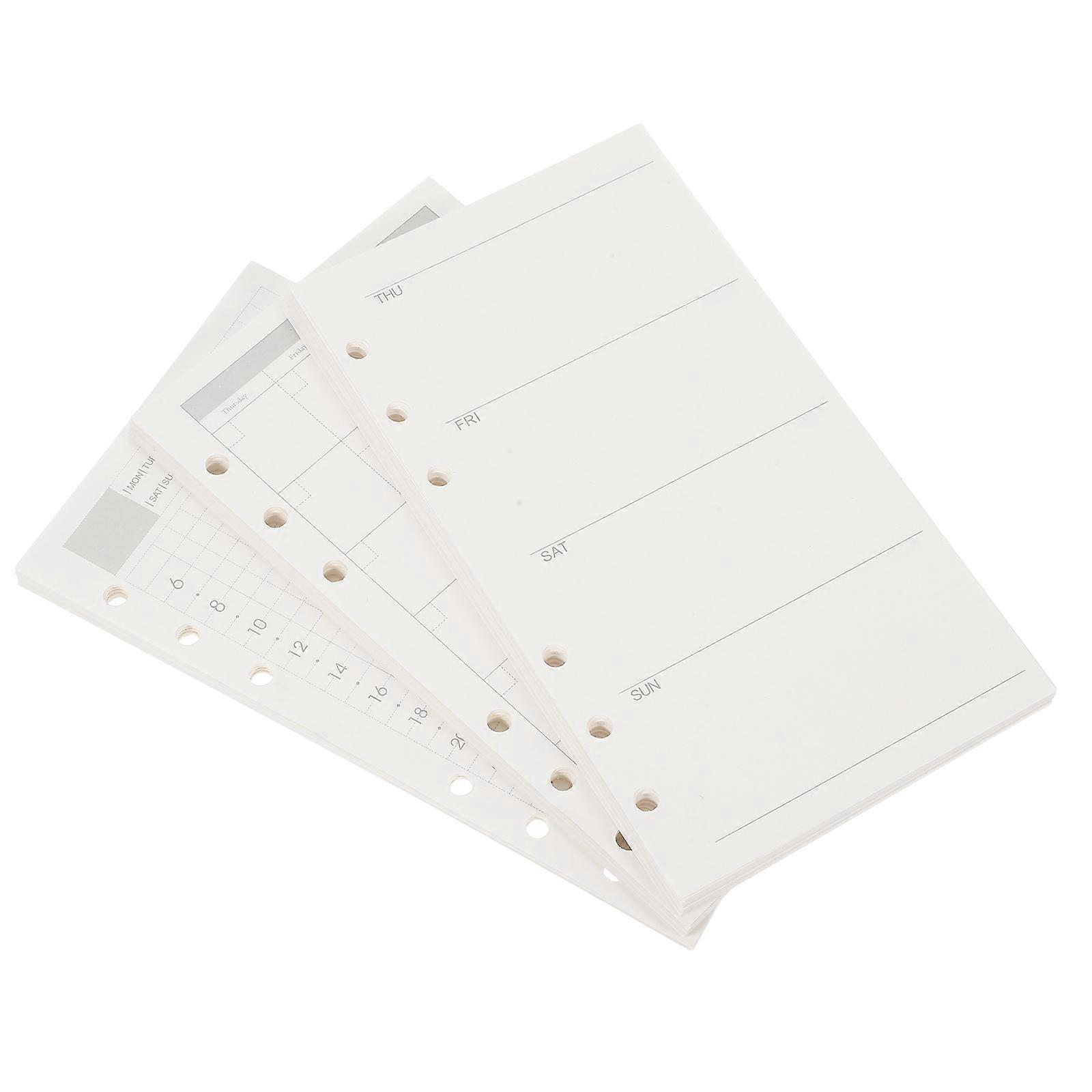 Weekly Planner Undated Refills 12Pcs 6-Hole Planner Pages for Clear Layout