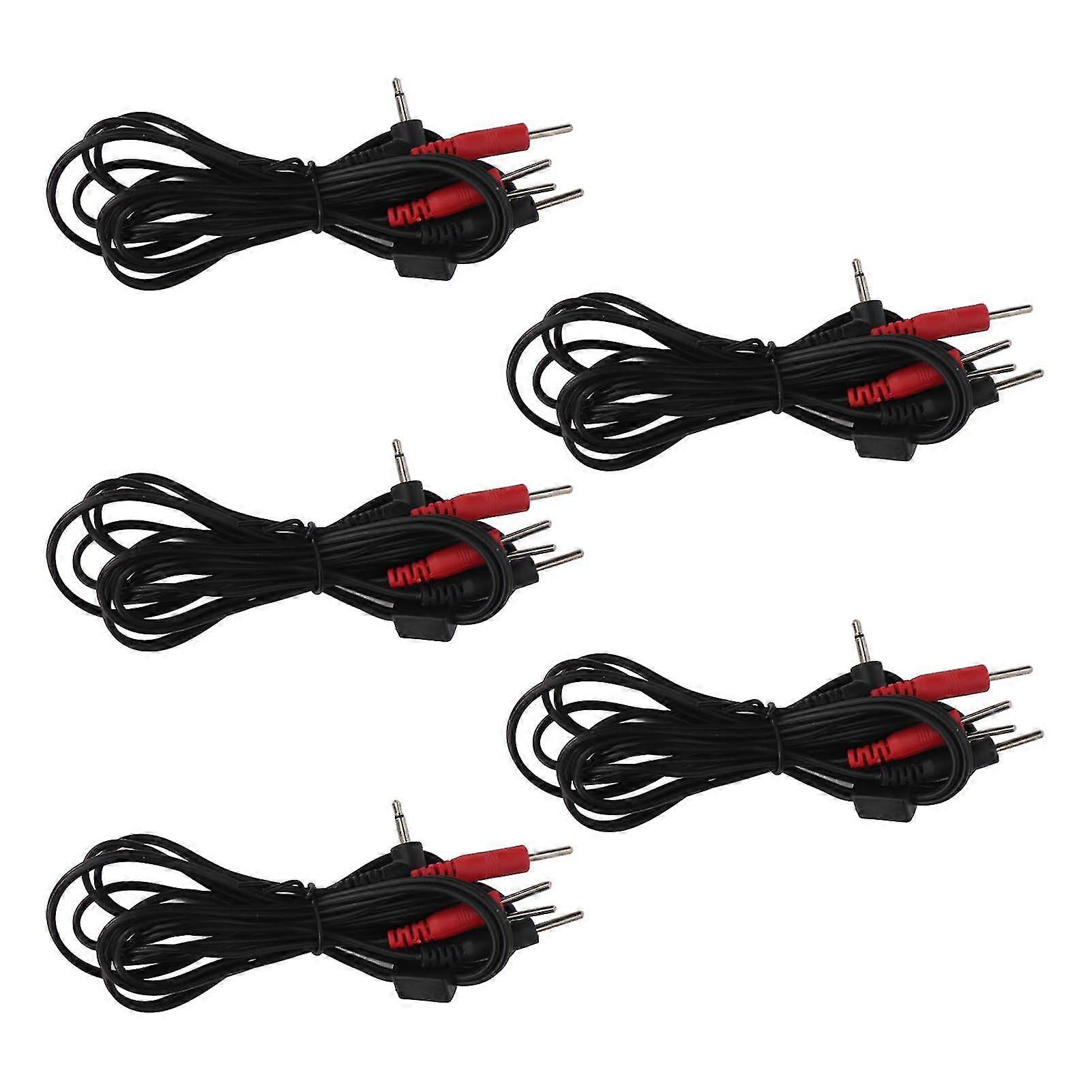 2026 Electrode Wire 2.5mm Right Angle Plug 4 in 1 Pin Type Electrode Cable for Massager 4.6ft 5pcs