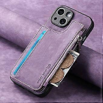 Case For Iphone 13 Pro Light Uv Export Multi-card Business Retro Zipper Storage Leather No12560