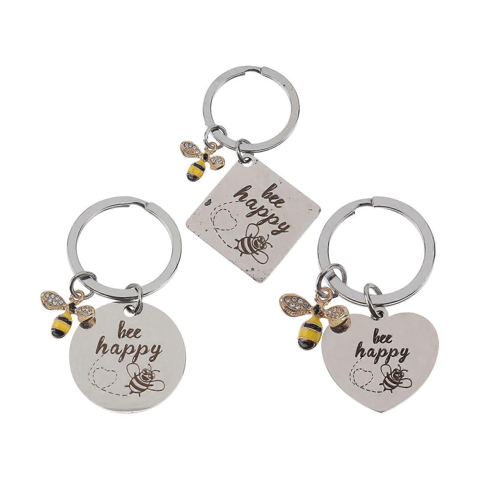 Keyholder Decor Bee Pendant Keychain for Decor 3Pcs Set