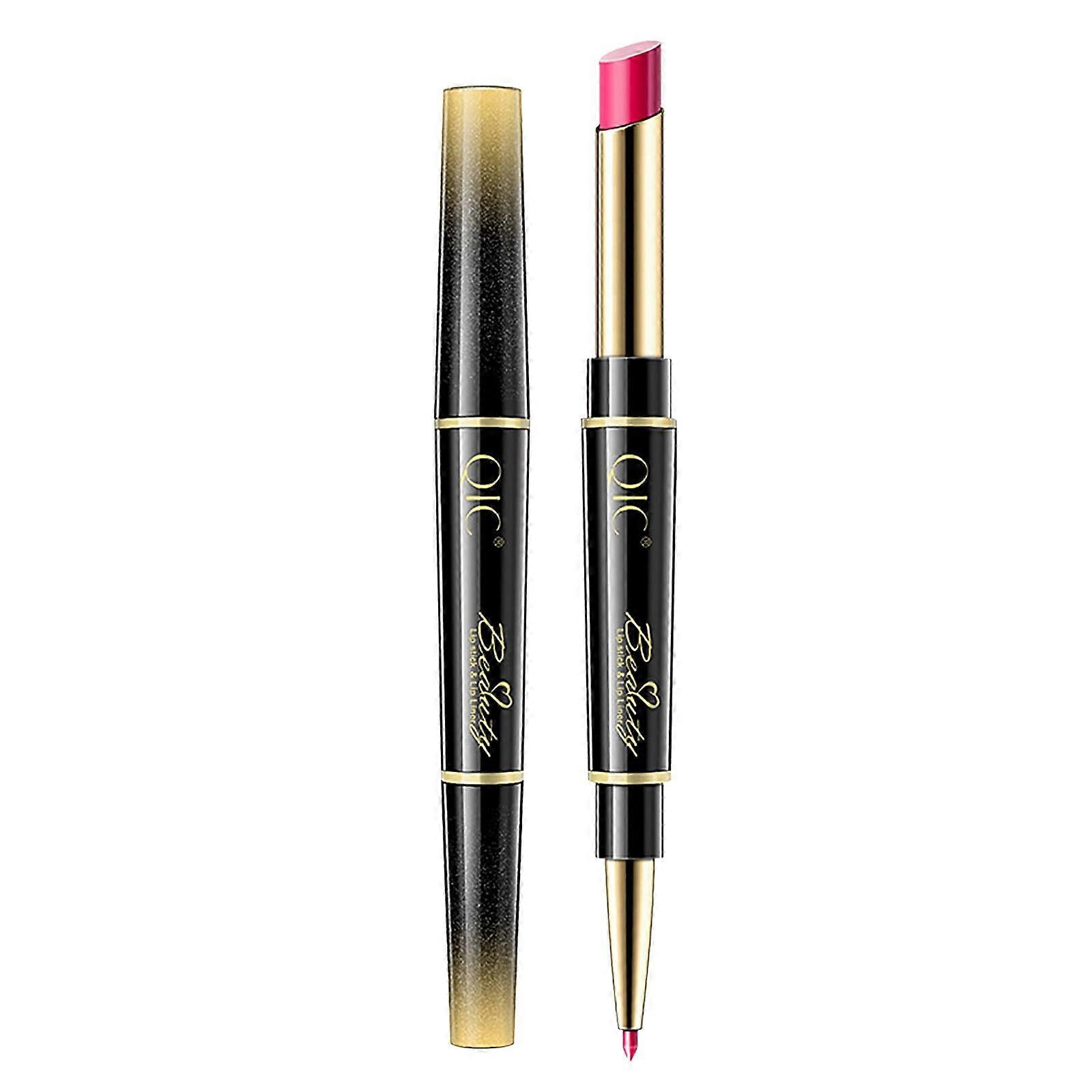 2 in 1 Matte Lipstick and Lip Liner Pencil Set Long Lasting  Pigment NonStick Cup