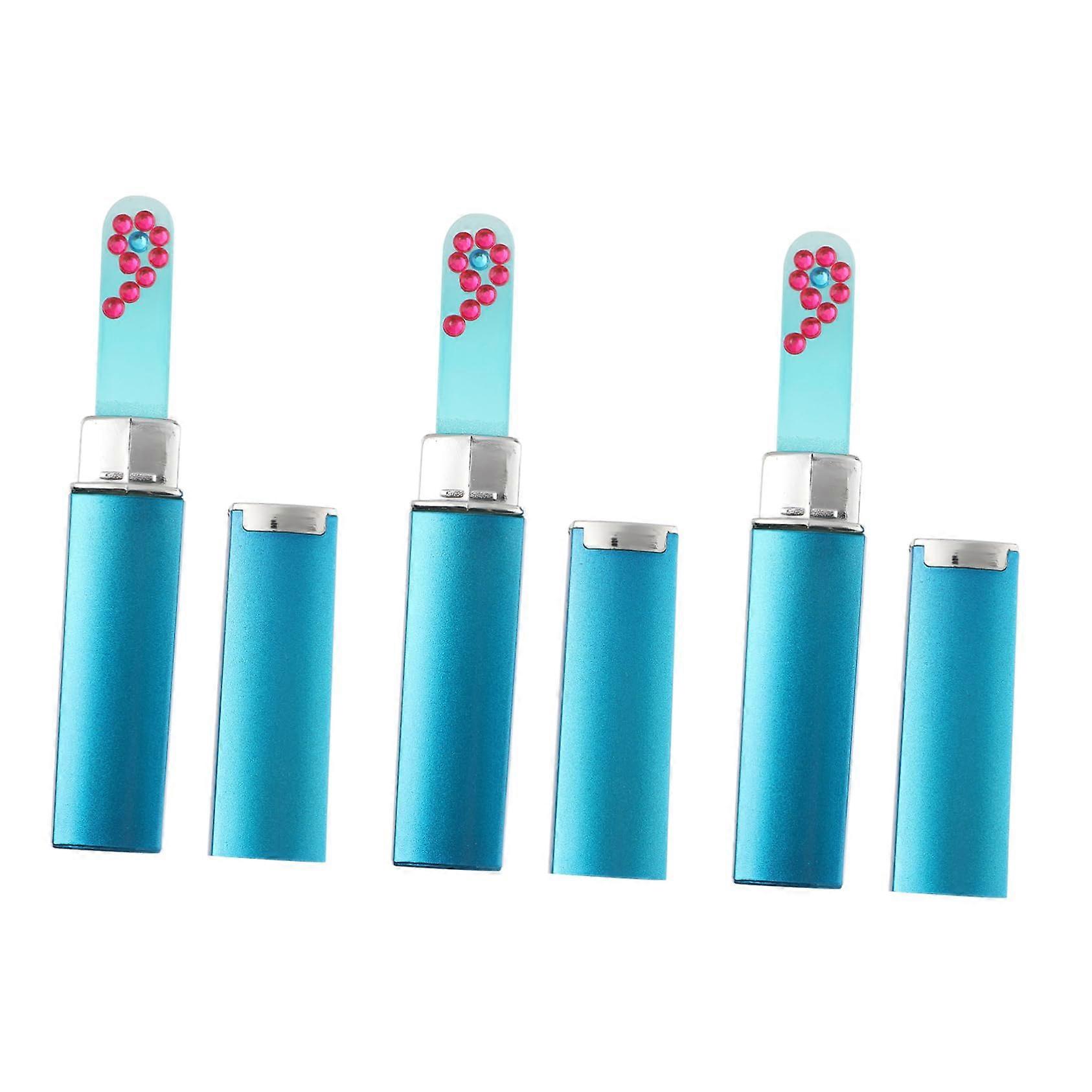 Glass Nail File Set with Protective Case, Dual Buffer for Precision Nail Shaping and Travel Use