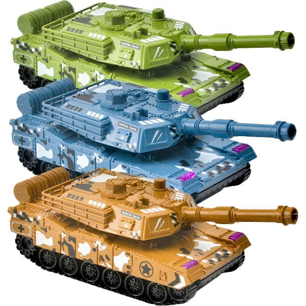 3Pcs Simulation Tank Models Pull Back Tank Toy Desktop Tank Decor Educational Toy