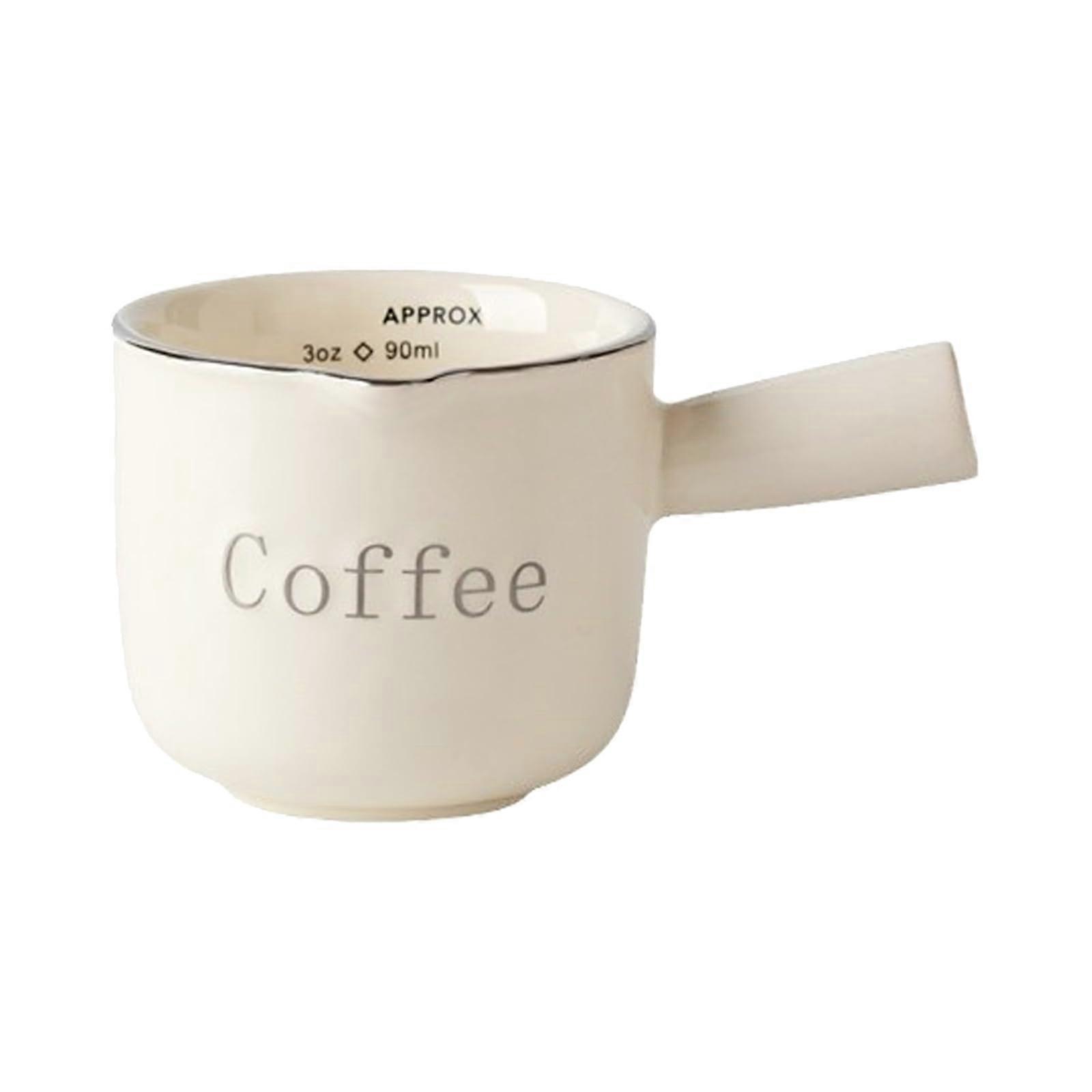 Ceramic Creamer Pitcher with Handle and Silver Rim, Ergonomic Grip, Precision Pour, Dishwasher Safe