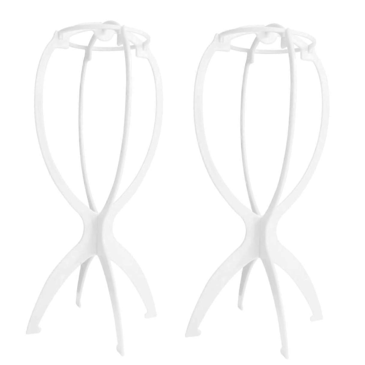 2Pcs Foldable Wig Stand Rack for Quick Drying and Styling, SpaceSaving Holder for Salon, Hats