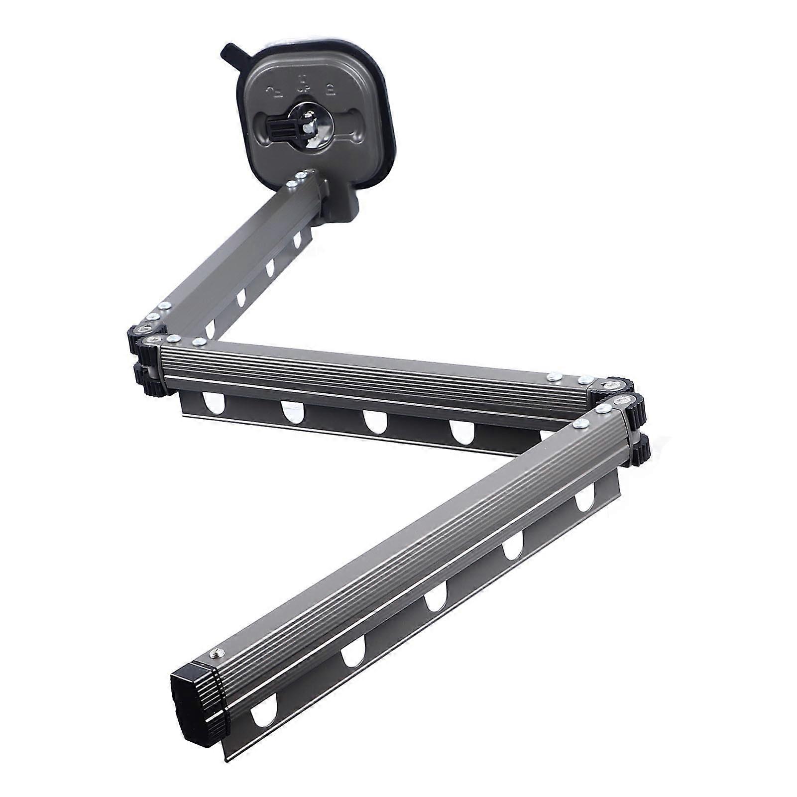 Wall Mounted Retractable Clothes Drying Rack with Strong Suction Cups, Foldable Space Saving Design for Bathroom or Balcony (Grey)