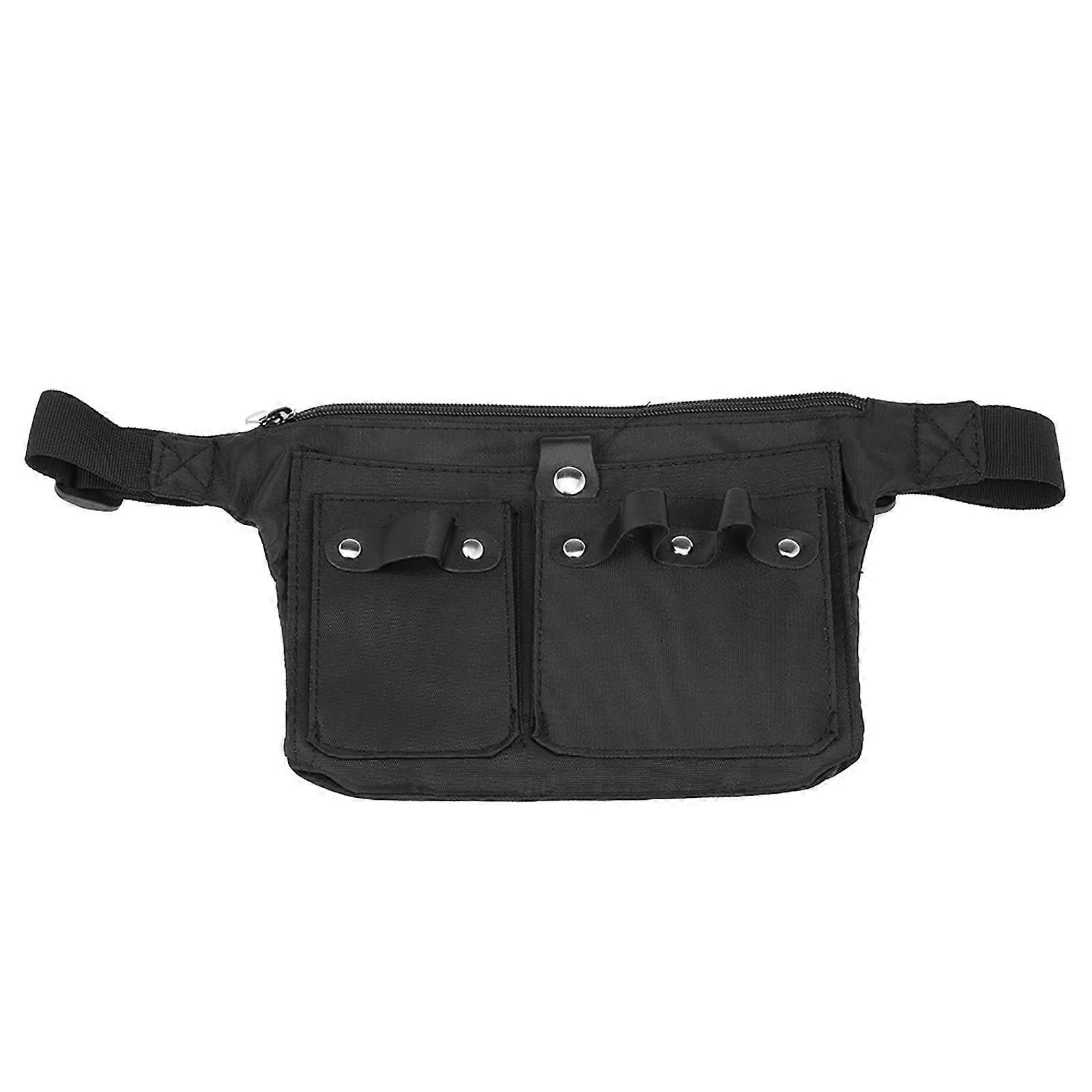 Hairdressing Tool Bag with Multiple Compartments and Adjustable Belt for Scissors Razors Brushes
