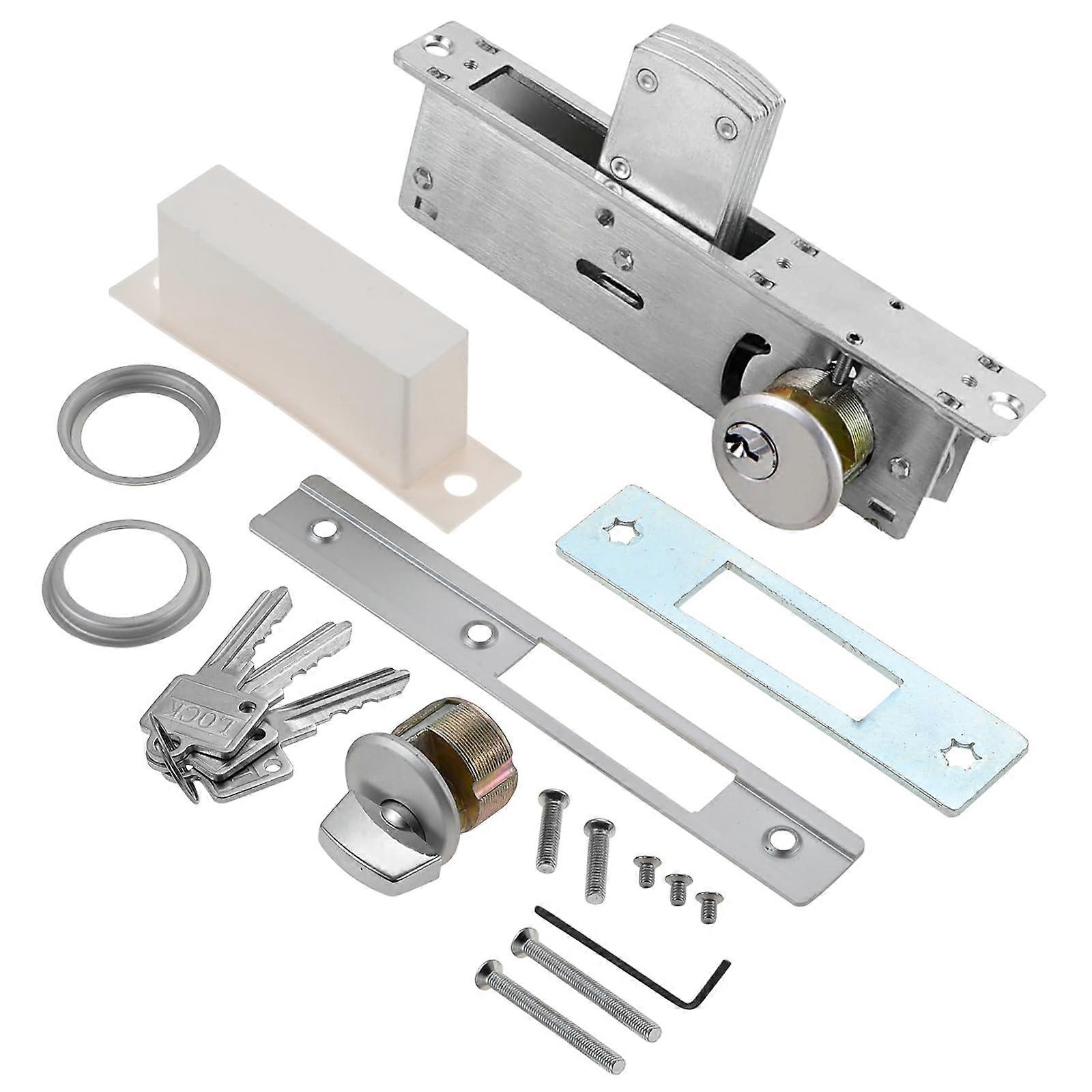 Commercial Storefront Mortise Door Lock with Swing Deadbolt and Solid Brass Cylinder, 11/8' Backset