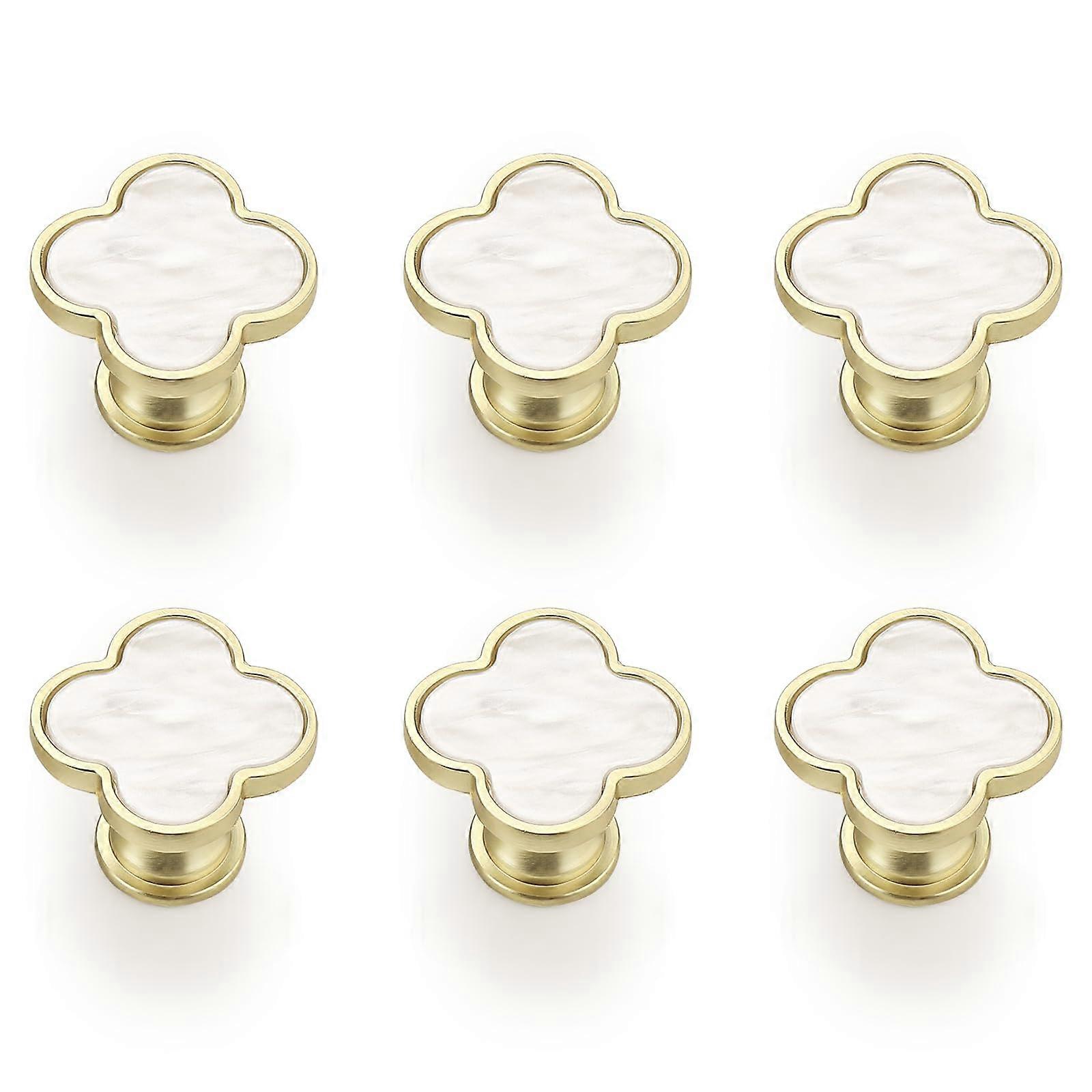 6 Pack White Cabinet Knobs Set with  Zinc Alloy and ScratchResistant Finish for Kitchen Drawers