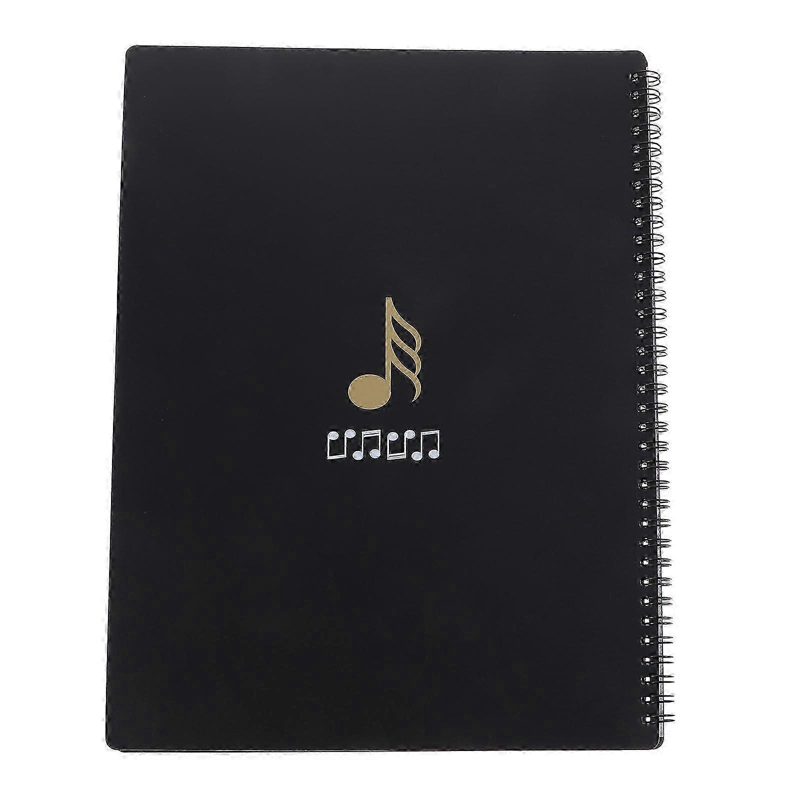 Sheet Music Folder Organizer PP Music Folder for Office 2Pcs Waterproof Black