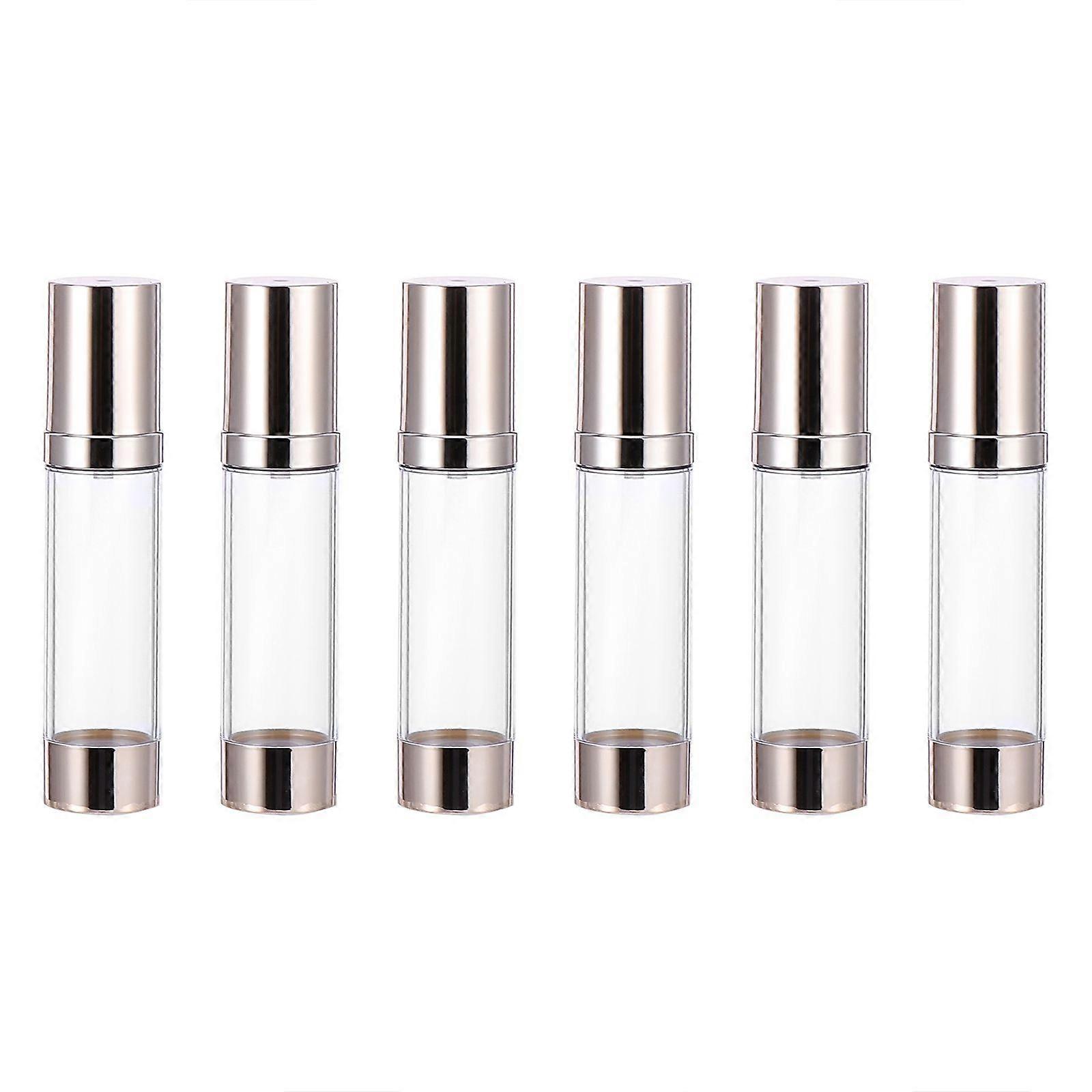 6pcs Refillable Airless Pump Bottle Empty Lotion Container Cosmetic Dispenser