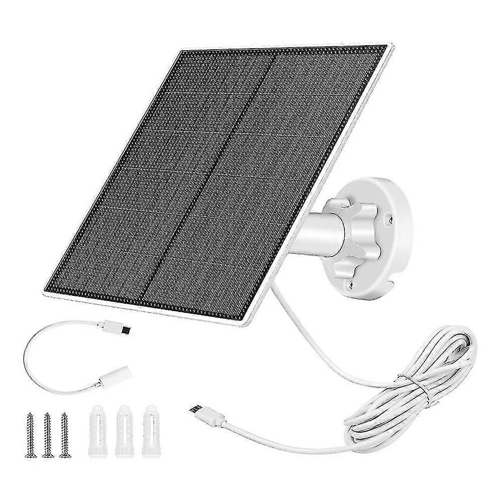 Solar Panel For Security Camera,5w Usb Solar Panel For Dc 5v Security Camera,-usb & Usb-c Port Solar Panel