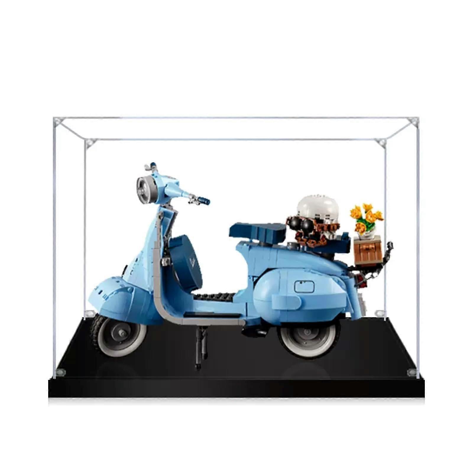 Acrylic Display Case for  10298 Vespa 125, Clear Dustproof Box with 360° Visibility and Solid Base