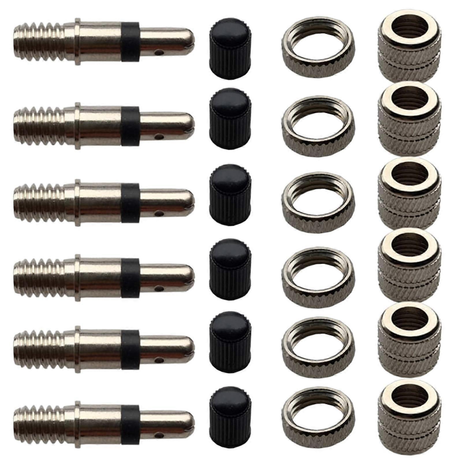 6Pcs Bike Valve Core Replacement Kit with Bicycle Presta Schrader Valve Tool for Quick