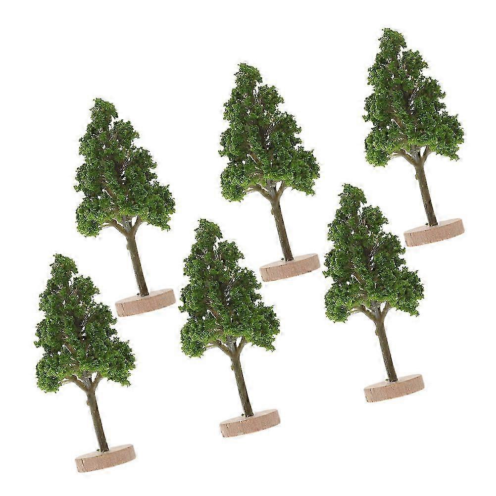 Small Trees Miniature Road Tree Decoration for Crafts 6Pcs Set